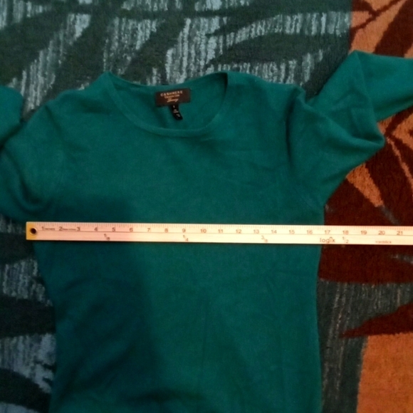 Charter Club Cashmere Kelly Green Long Sleeve Sweater Holiday Christmas Size S - Picture 5 of 9